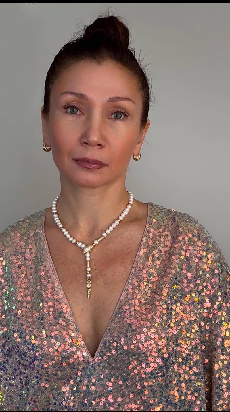 Perlenhalskette Krawatte Schlange Design Gold Modern Klassisch Weihnachtsgeschenk Geschenk Frau Hochzeit Elegant Handmade Makiazy Schmuck von MaKiazy