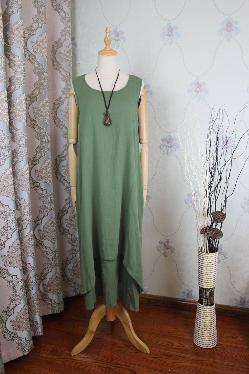 Ärmelloses Maxikleid Aus Baumwolle Doppelschichtiges Sommerkleid von MaLieb