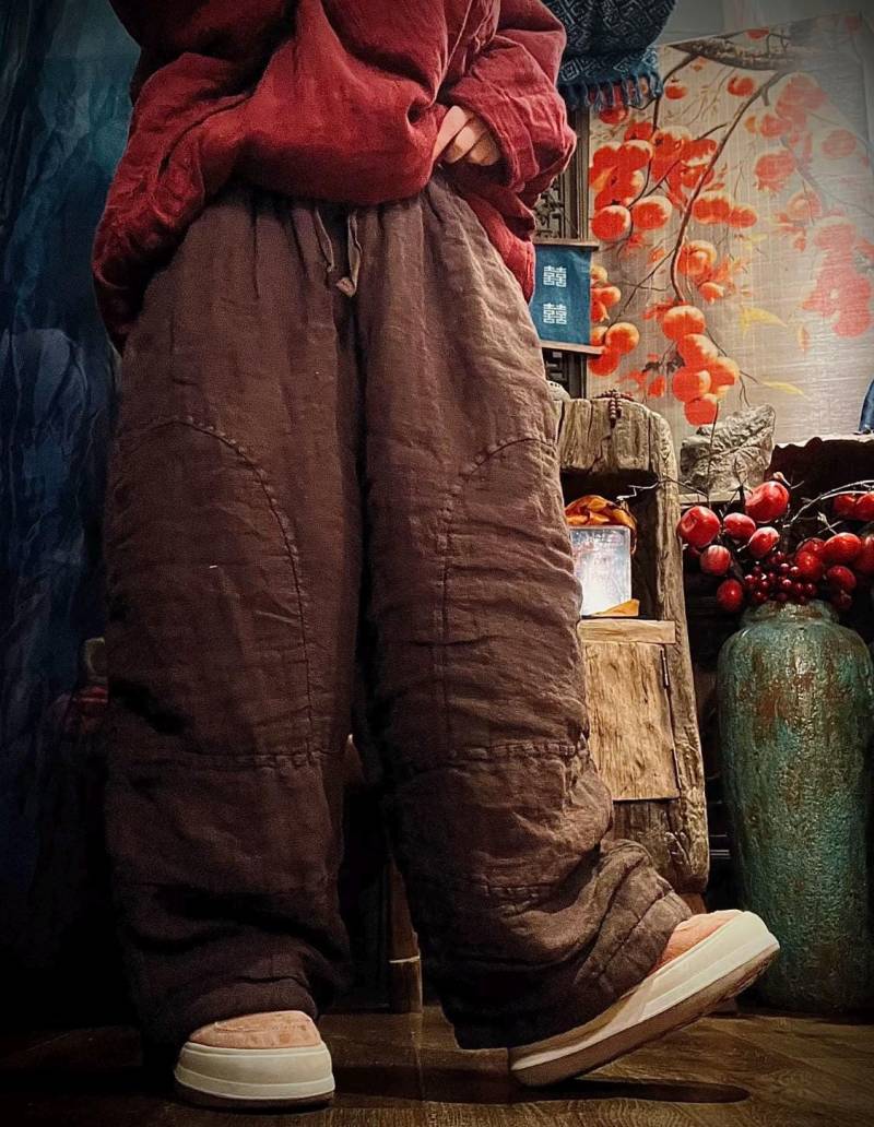 Winter Leinenhose/Frauen Loose Fit Warm von MaLieb