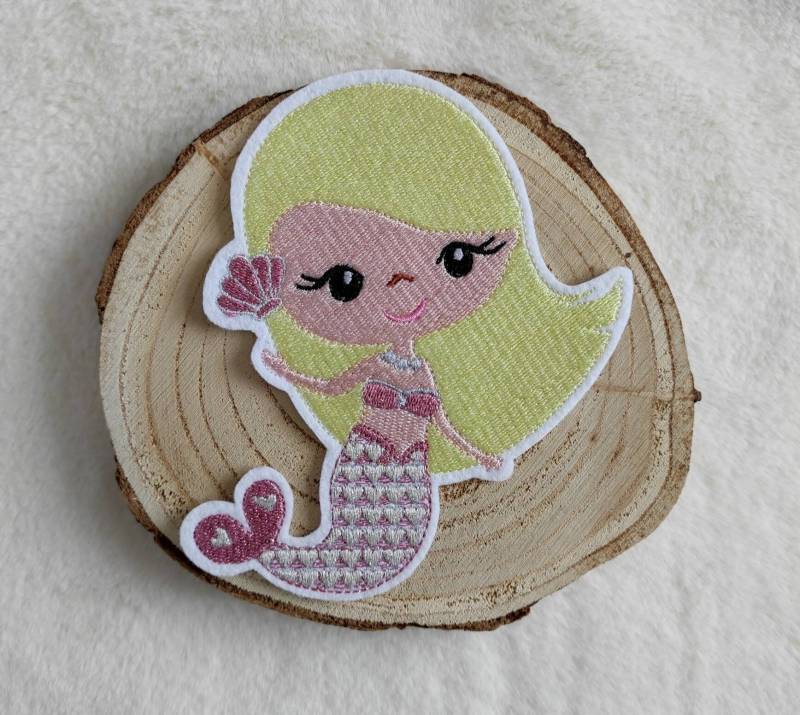 stickapplikation Meerjungfrau Mermaid Applikation Zum Aufnähen Und Aufbügeln Mit Glitzerflosse von MaLuVonJacqueline