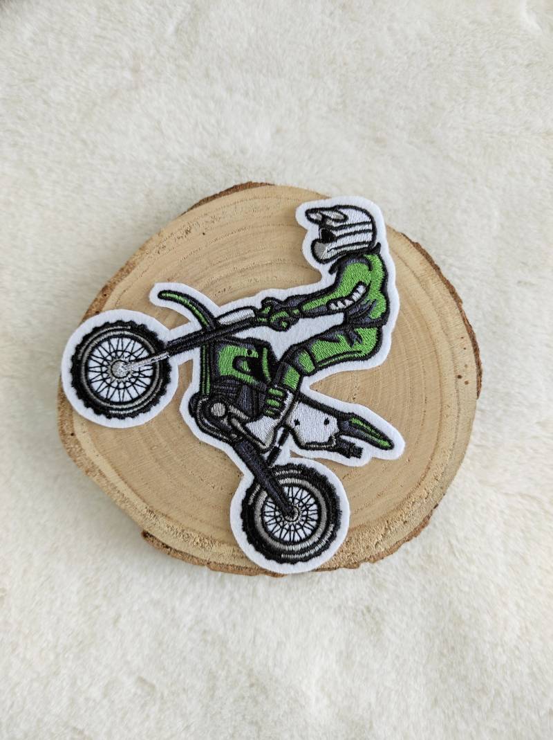 stickapplikation Motocross Aufnäher Und Oder Aufbügler Grün von MaLuVonJacqueline