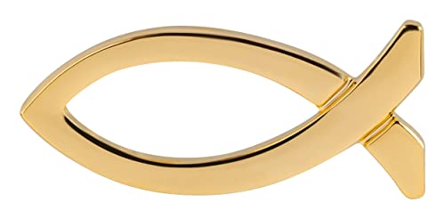 Anstecknadel ICHTHYS Fisch goldfarben – 2 cm CHRISTLICHES SYMBOL für Damen & Herren – religiöse PIN auf KARTE – Geschenk-IDEE zur KONFIRMATION, TAUFE, KOMMUNION – von MaMeMi von MaMeMi