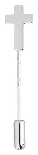 Anstecknadel KREUZ silberfarben – ca. 2 cm – dezentes CHRISTLICHES SYMBOL für DAMEN & HERREN – eleganter GLAUBENSANSTECKER zu TAUFE, KONFIRMATION, KOMMUNION, FIRMUNG – MaMeMi von MaMeMi