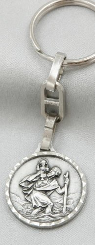 Schlüsselanhänger HEILIGER CHRISTOPHORUS – Glücksbringer mit GRAVUR GUTE FAHRT – Schutzpatron für UNTERWEGS & REISEN – religiöser ANHÄNGER 7 cm – Geschenk zum AUTOFAHREN von MaMeMi von MaMeMi