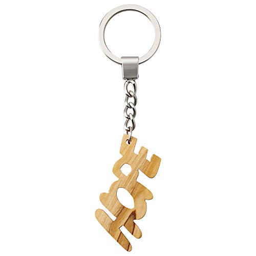 MaMeMi Olive Wood Handcrafted Keyring Hope, Quality Flat Ring/Chain von MaMeMi