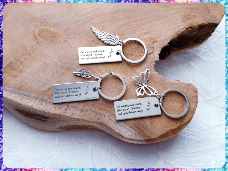 Schlüsselanhänger - Sei Mutig Und Stark Konfirmation Kommunion Neuanfang Schulstart von MaMiasKreativzauber