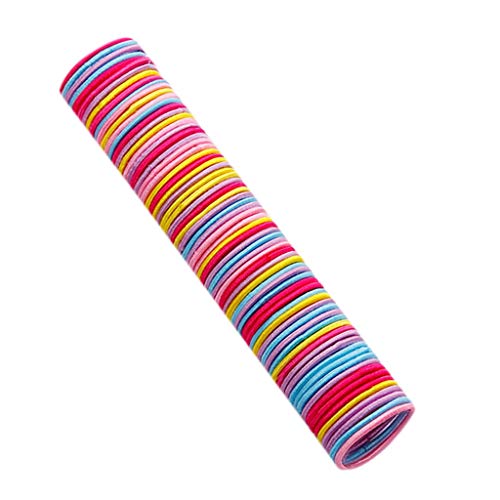 2023 50 Stück 3 cm Gummi Band Banden Haare bunte Haare Zubehör Kopfbedeckung Damen Kurze Haare (C, One Size) von MaNMaNing