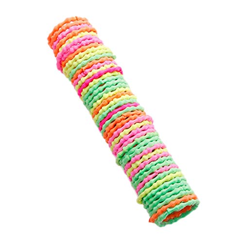 2023 50 Stück 3 cm Gummi Band Banden Haare bunte Haare Zubehör Kopfbedeckung Damen Kurze Haare (D, One Size) von MaNMaNing