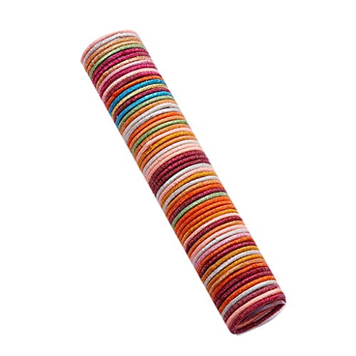 2023 50 Stück 3 cm Gummi Band Banden Haare bunte Haare Zubehör Kopfbedeckung Damen Kurze Haare (E, One Size) von MaNMaNing