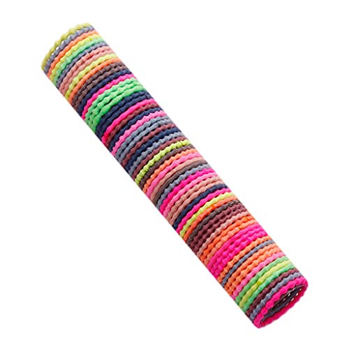 2023 50 Stück 3 cm Gummi Band Banden Haare bunte Haare Zubehör Kopfbedeckung Damen Kurze Haare (G, One Size) von MaNMaNing