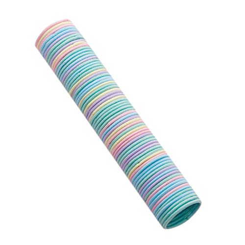 2023 50 Stück 3 cm Gummi Band Banden Haare bunte Haare Zubehör Kopfbedeckung Damen Kurze Haare (M, One Size) von MaNMaNing