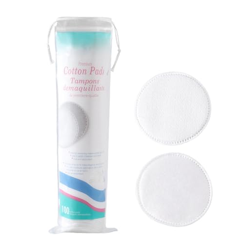 MaNMaNing 100 Stück oder 150 Stück Pads zum Entfernen von Make-up im Gesicht, weiche, runde Pads, weiße Runden für das Gesicht, reine Make-up-Entferner-Pads, Augen-Make-up-Entferner (White, One Size) von MaNMaNing