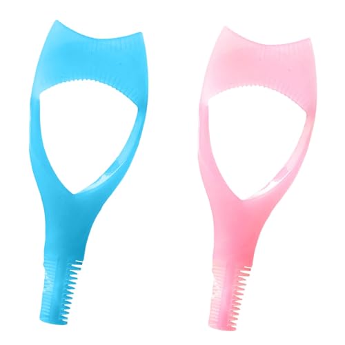 MaNMaNing 2 Stück Wimpernpinsel-Werkzeug, Make-up, kosmetisches Wimpern-Werkzeug, oberer und unterer Wimpern-Mascara-Schutz-Applikator, für Frauen und Mädchen (Rosa + Blau) (Pink, One Size) von MaNMaNing