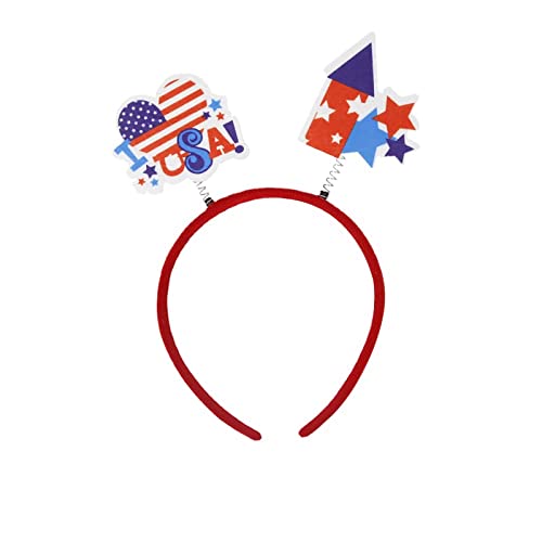 MaNMaNing 4. Juli Patriotisches Stirnband Hut USA Buchstabe Haarband Kristall Rot Weiß Blau Unabhängigkeitstag Amerikanische Flagge Stern Kopfschmuck MANDE013 von MaNMaNing