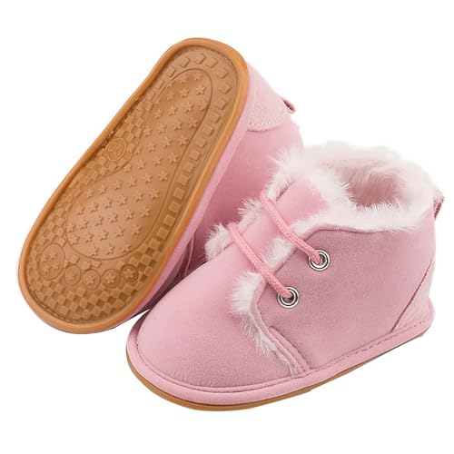 MaNMaNing Baby Winterschuhe zum Laufen Warme Fleece gefütterte Kleinkinderschuhe mit Gummisohle Babyschuhe für 0-18 Monate (12-18 Months) 2025-M08 von MaNMaNing