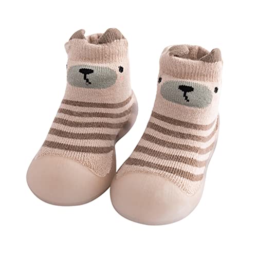 MaNMaNing Kinder Hausschuhe gestreift weiche Sohne rutschfest warm Strickschlappen Baby Lauflernschuhe von MaNMaNing