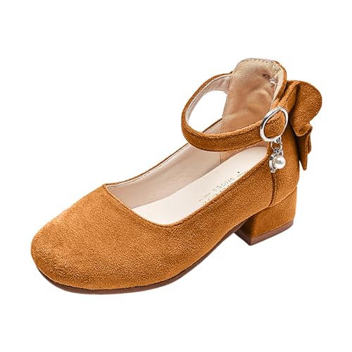 MaNMaNing Kinderschuhe Sandalen Blockabsatz Modisch Schleife Klein Prinzessin Fest Party Tanz Glitzer Strass Bequem Kinder Abendschuhe von MaNMaNing