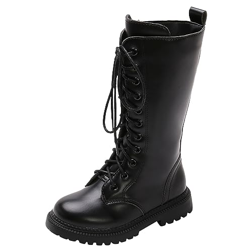 MaNMaNing Kinderschuhe mit dicken Sohlen, große Haushaltsstiefel mit weichen Sohlen, kleine Mädchen, Prinzessinnenstiefel (Black, 35 Big Kids) M154 von MaNMaNing