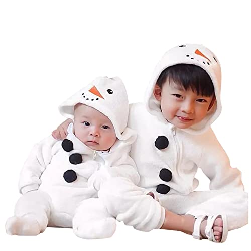 MaNMaNing Kostüm Cosplay Kleidung Kleinkind Junge Schneemann Mädchen Weihnachten Overall Baby Strampler Jungen Strampler & Overall für Weihnachten (White, 12-18 Months) von MaNMaNing