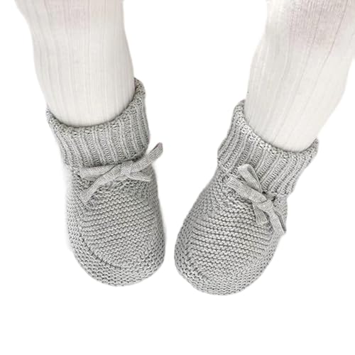 MaNMaNing Lauflernschuhe Baby Weich Strick Schleife Niedlich Erste Schuhe Warm Winter Bequem Für Jungen Mädchen Kinder Babyschuhe von MaNMaNing