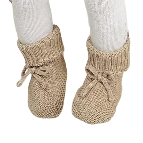 MaNMaNing Lauflernschuhe Baby Weich Strick Schleife Niedlich Erste Schuhe Warm Winter Bequem Für Jungen Mädchen Kinder Babyschuhe von MaNMaNing