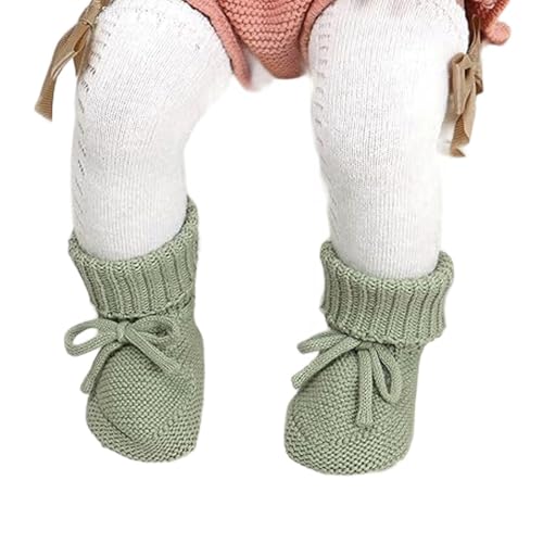 MaNMaNing Lauflernschuhe Baby Weich Strick Schleife Niedlich Erste Schuhe Warm Winter Bequem Für Jungen Mädchen Kinder Babyschuhe von MaNMaNing