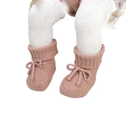 MaNMaNing Lauflernschuhe Baby Weich Strick Schleife Niedlich Erste Schuhe Warm Winter Bequem Für Jungen Mädchen Kinder Babyschuhe von MaNMaNing