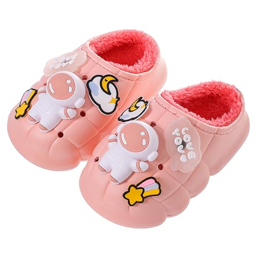 MaNMaNing Mädchen Hausschuhe Winter Warme Schuhe für Kinder Gemütliche Indoor Outdoor Weiche Fleece Gefütterte Kinder Booties Mit Fersenabdeckung (31) 2025-M261 von MaNMaNing