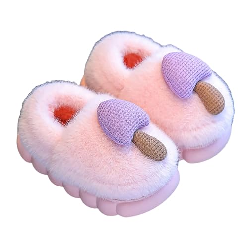MaNMaNing Mädchen Hausschuhe Winter Warme Schuhe für Kinder Gemütliche Indoor Outdoor Weiche Fleece Gefütterte Kinder Booties Mit Fersenabdeckung (39) 2025-M214 von MaNMaNing