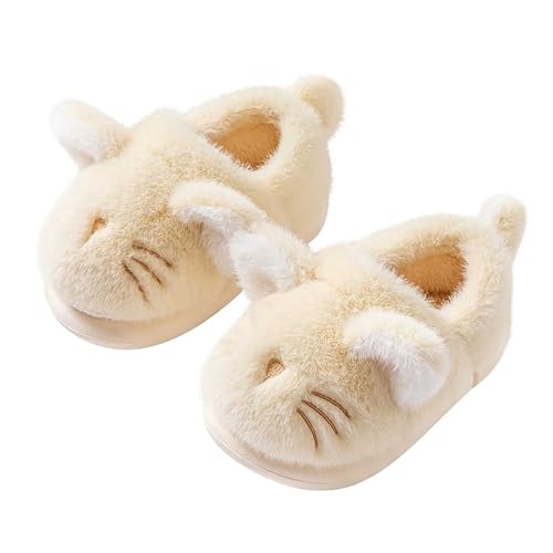 MaNMaNing Mädchen Hausschuhe Winter Warme Schuhe für Kinder Gemütliche Indoor Outdoor Weiche Fleece Gefütterte Kinder Booties Mit Fersenabdeckung (Yellow, 200) von MaNMaNing