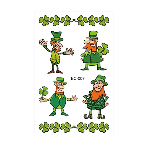 MaNMaNing St. Patricks Day Dekorative Tattoos Grüne irische temporäre Tattoos Aufkleber für Kinder Frauen Männer St. Patricks Day von MaNMaNing