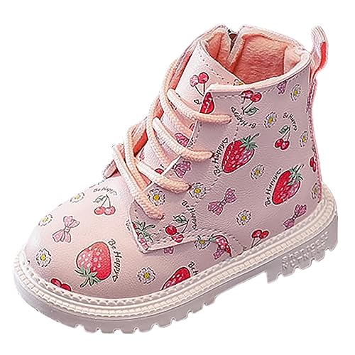 MaNMaNing Sweetheart Strawberry Mädchen kurze Stiefel Herbst und Winter Mädchen Plüsch Baumwolle Stiefel (Red, 21) von MaNMaNing