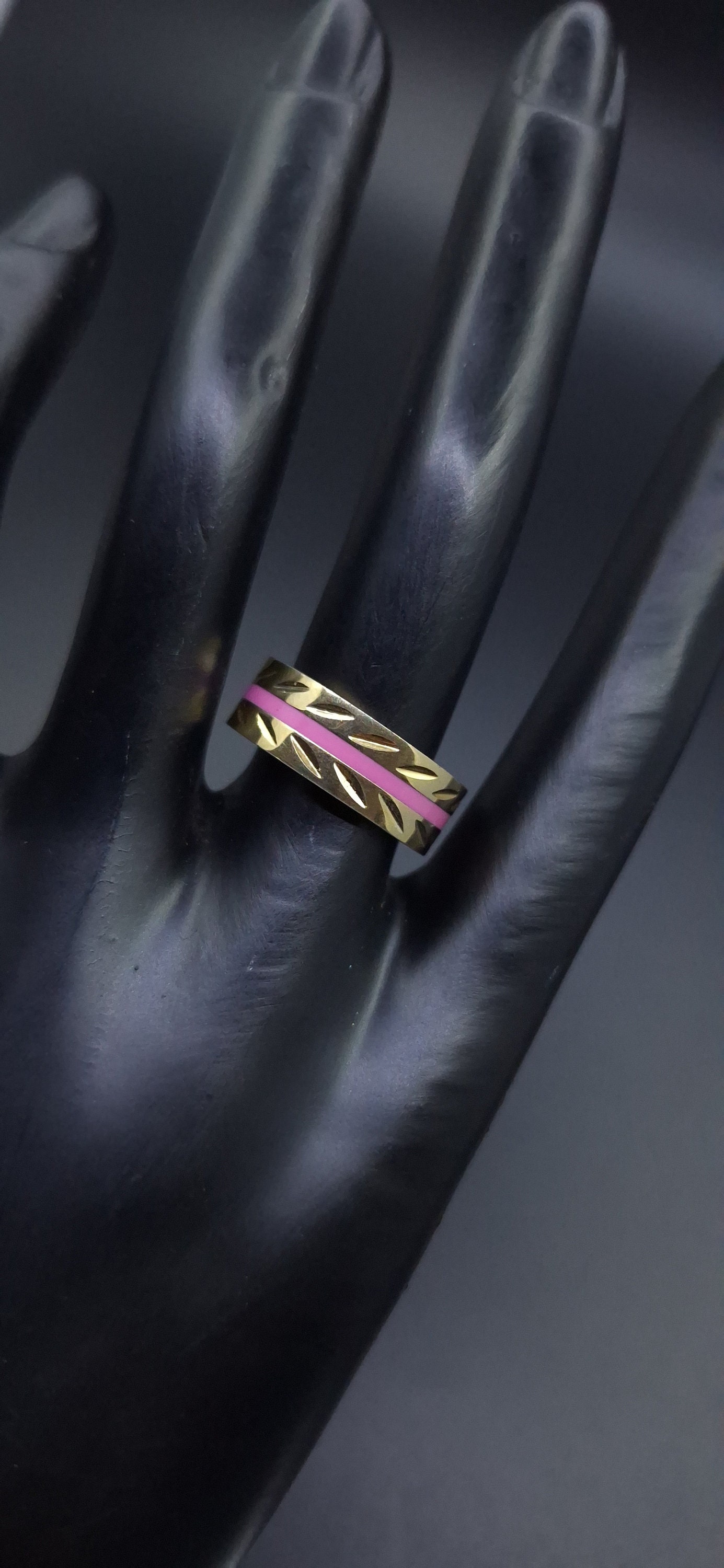 Eleganter Ring Mit Emaille Verziert. Us-Größe 6 | Siehe Bild Der Ringgrößentabelle. 18 Karat Vergoldet von MaNauBijouxStudio