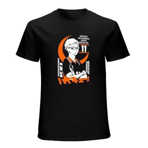 Tsukishima Kei Haikyuu Funny Hip Hop T-Shirt Mens Unisex Black Tees M Tsukishima Kei Haikyuu Funny Hip Hop T-Shirt Mens Unisex Black Tees M von MaNboc