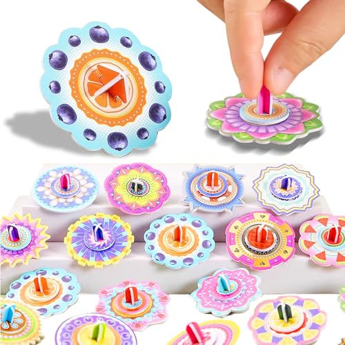 MaNeaz 15 Stück Kreisel Für Kinder Mitgebsel Kinder Kreisel Spinning Top Spinning Tops Papierkreisel Zusammenbauen Für Kinder Perfekt Als Kindergeschenk Partydekoration Freizeitspielzeug von MaNeaz