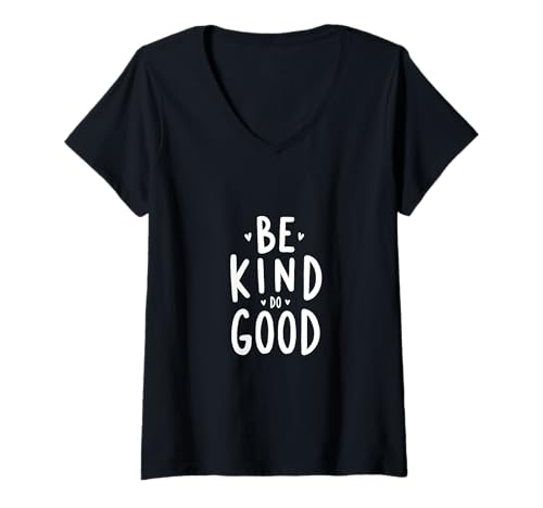 Damen Sei nett, tu Gute Positive Vibes T-Shirt mit V-Ausschnitt Damen Sei nett, tu Gute Positive Vibes T-Shirt mit V-Ausschnitt von MaPaNoLi Design