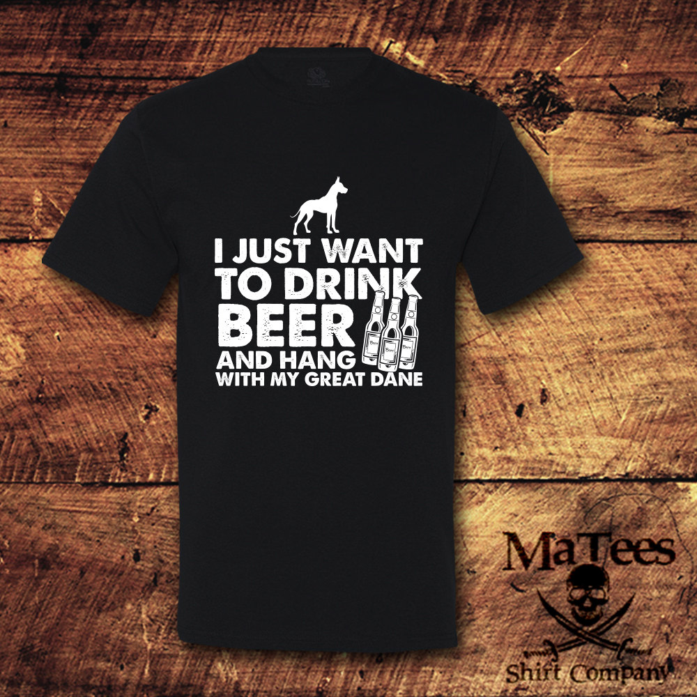 Deutsche Dogge, Dogge Shirt, Geschenke, Bier, Bier Trinkshirt, Trinken, Hundeliebhaber Geschenk, T-Shirt, Shirt von MaTees