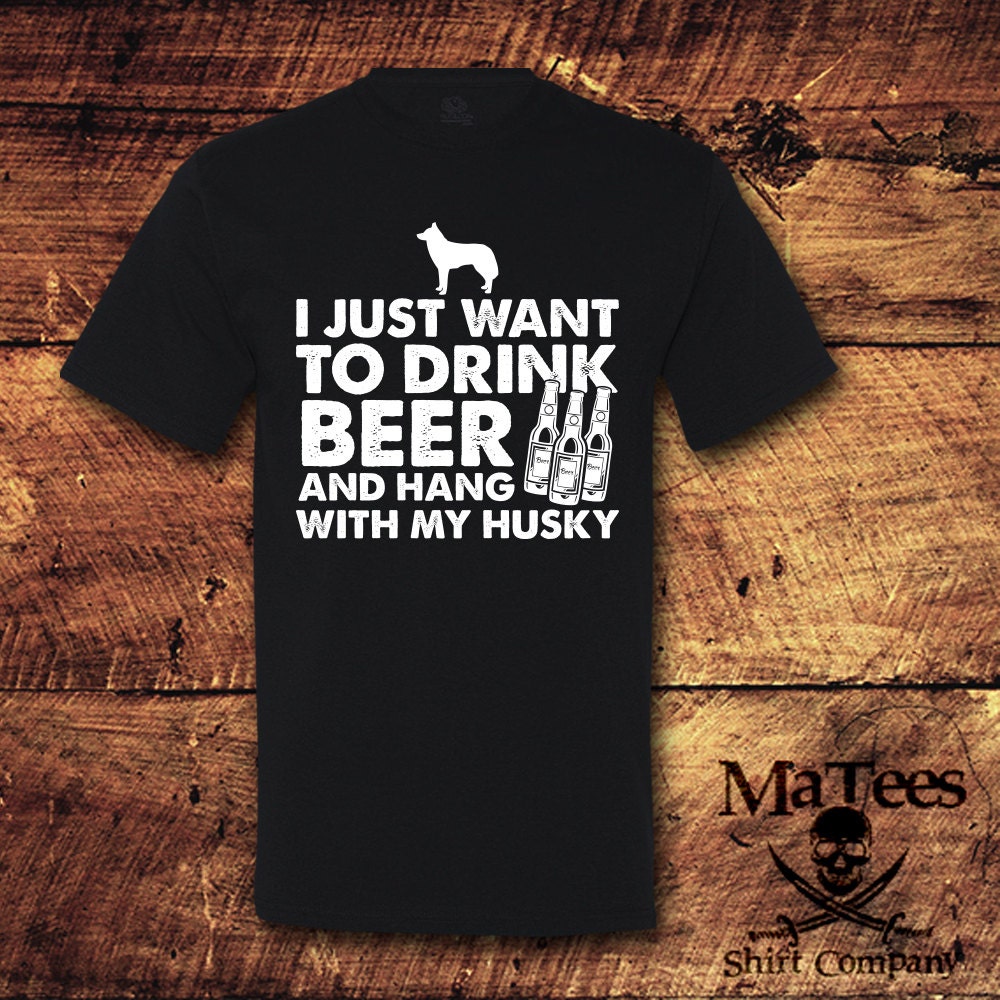 Husky, Siberian Husky Shirt, Hunderassen, Rettungshund, Bier, Bier Trinkshirt, Trinken, Hundeliebhaber Geschenk, T-Shirt, Shirt von MaTees