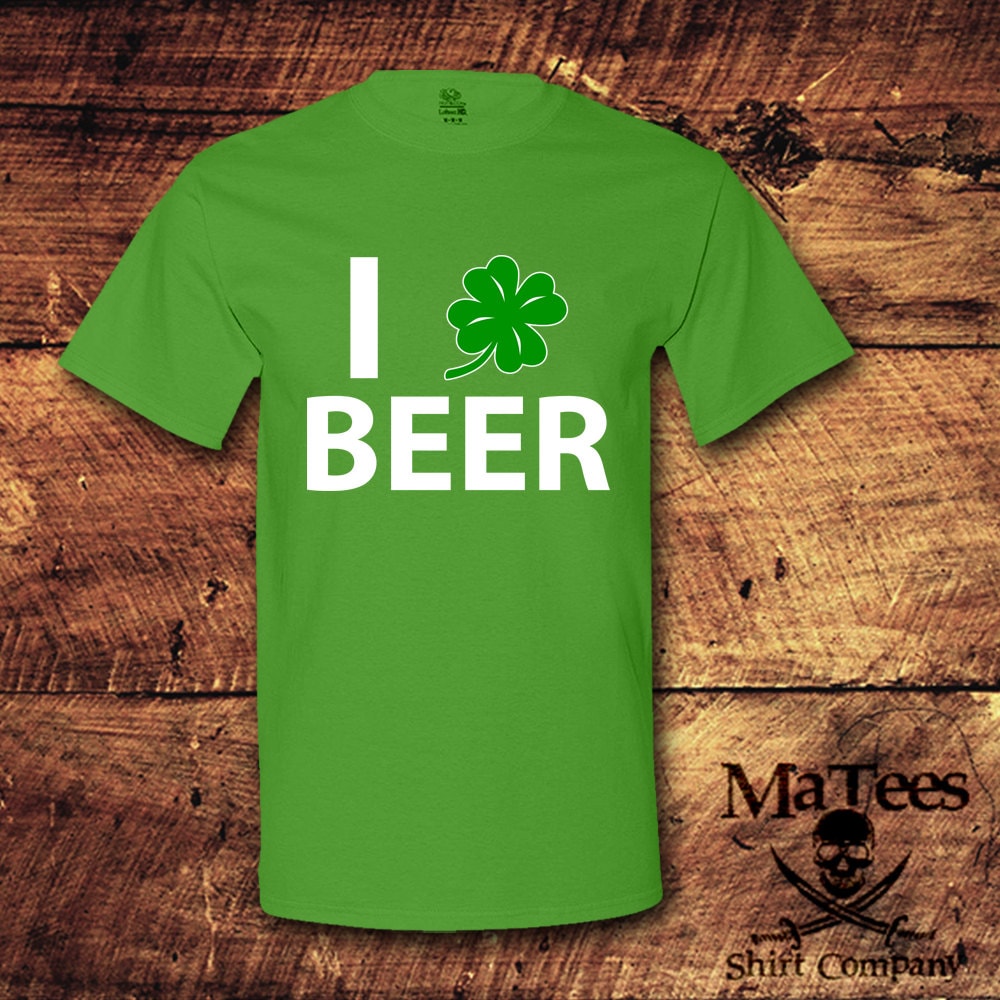 I Love Bier Shamrock T-Shirt, St. Patrick's Day T-Shirt von MaTees