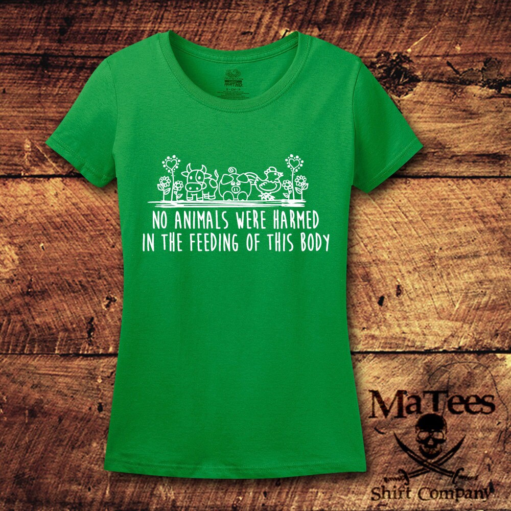 Keine Tiere Wurden Bei Der Fütterung Dieses Körpers Geschunden, Vegetarier, Baumwoll-T-Shirt Für Frauen von MaTees