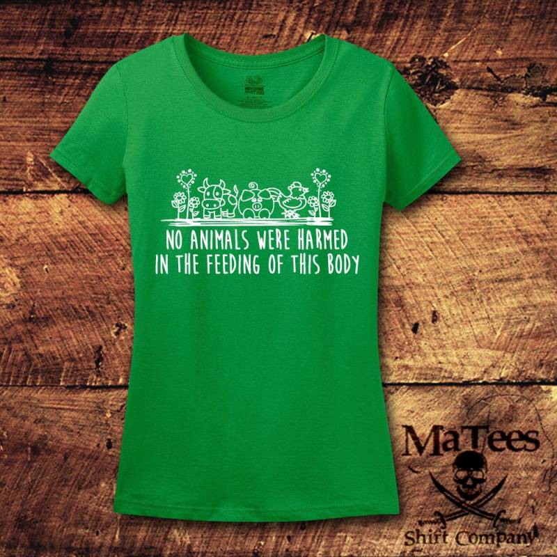 Keine Tiere Wurden Bei Der Fütterung Dieses Körpers Geschunden, Vegetarier, Baumwoll-T-Shirt Für Frauen von MaTees