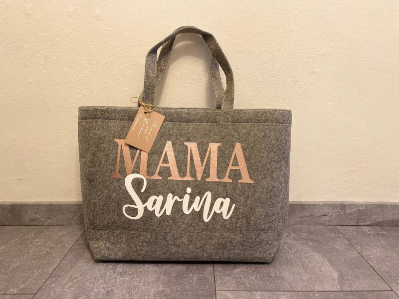 Filzshopper Personalisiert | Mama/Oma Mit Den Namen Der Kinder Geschenk von MaTiLaFee