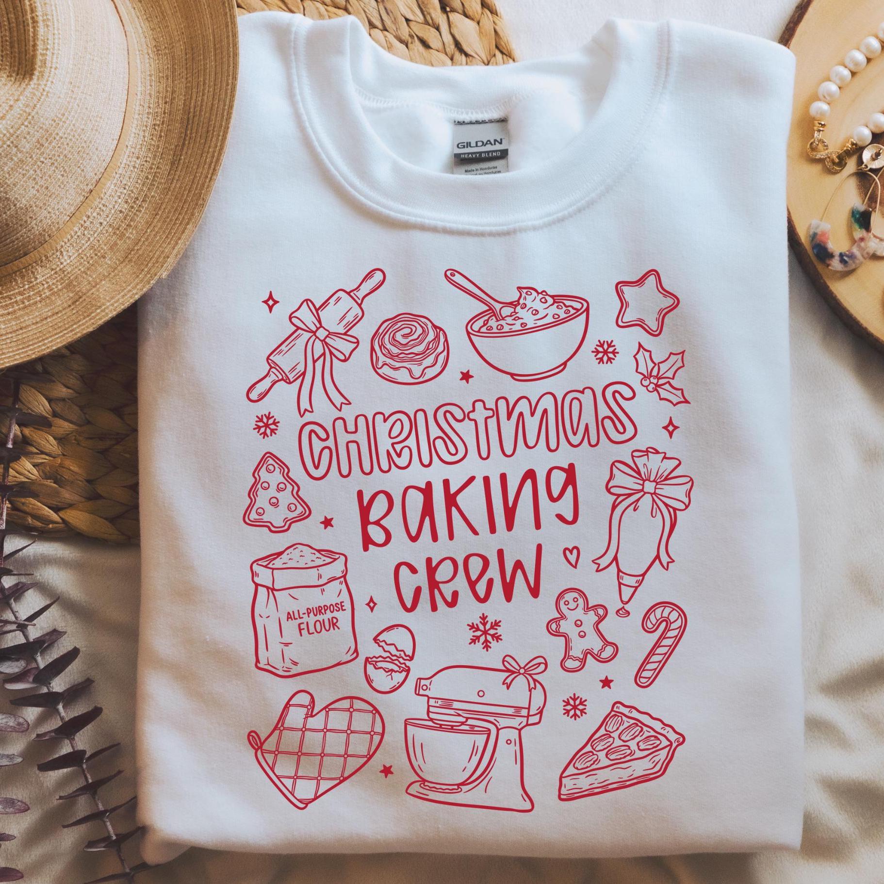 Weihnachtliches Bügelbild | Christmas Baking Crew Bügelfolie Weihnachtsmotive Anthrazit/ Rot Zum Aufbügeln von MaWioO