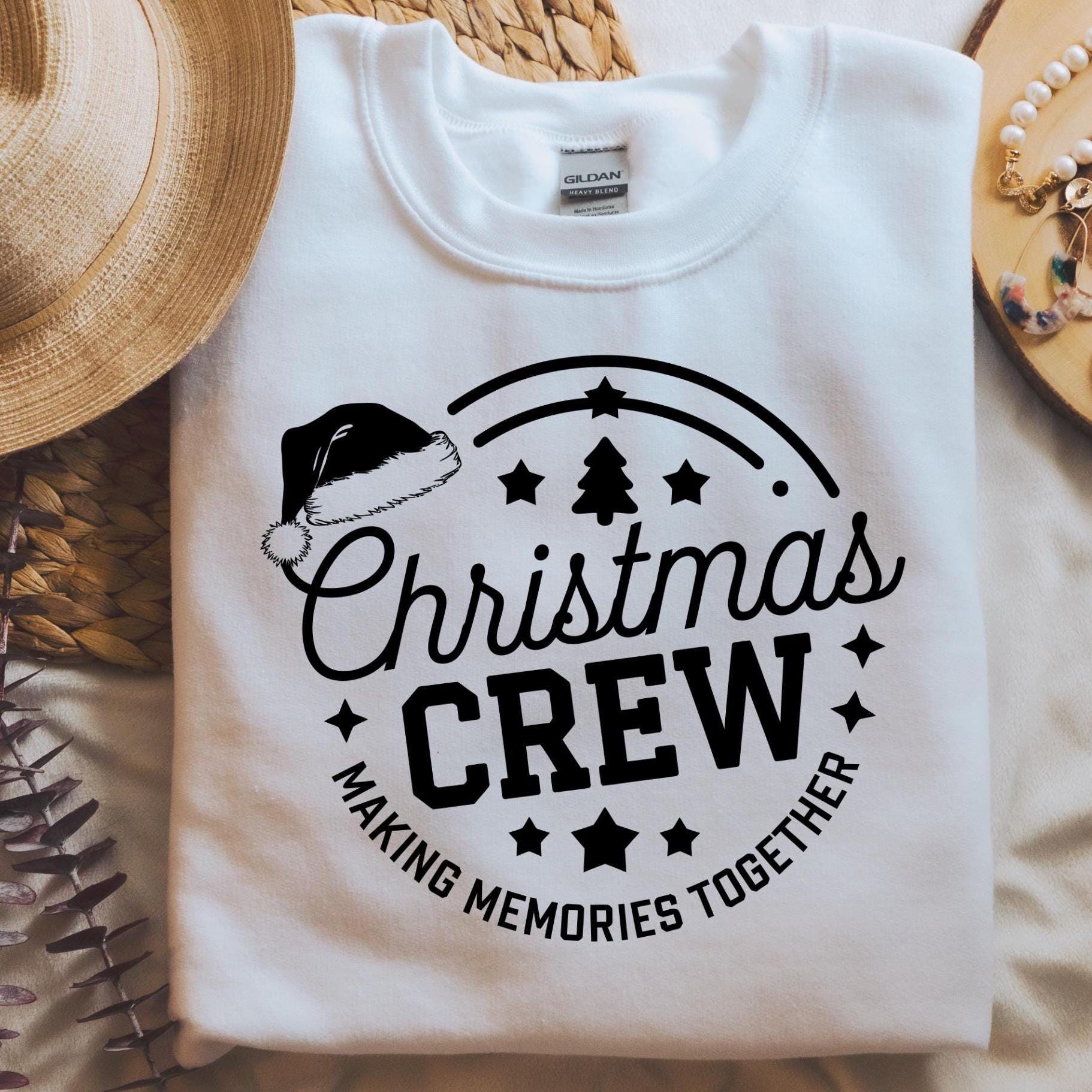 Weihnachtliches Bügelbild | Christmas Crew Bügelfolie Weihnachtsmotive Schwarz Zum Aufbügeln von MaWioO