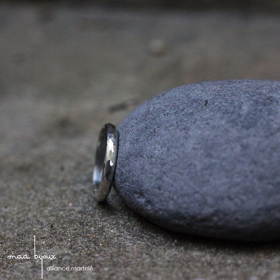 Gehämmerter, Halbrunder Ehering Aus Recyceltem 925Er Sterlingsilber, Gewölbter Für Damen Und Herren, Umweltfreundlicher Schmuck Von Einem von MaaBijoux