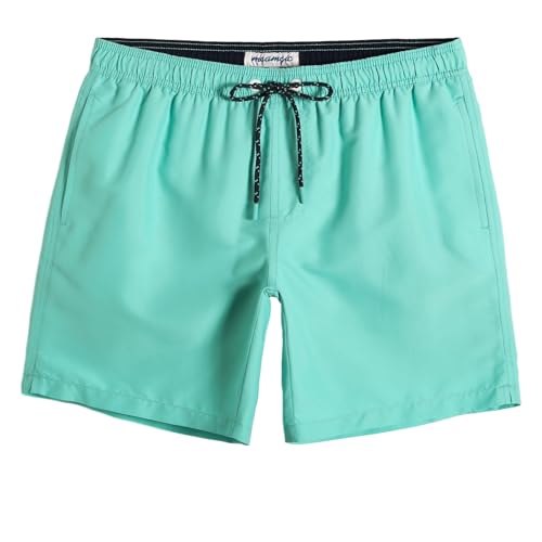 MaaMgic Herren Badehose Jungen Badeshorts Sporthose Schnelltrockend Sport Schwimmhose mit Mesh in vielen Farben, Größen XS - 2XL, Mintgrün, l von MaaMgic