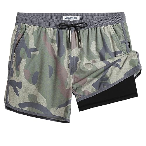 MaaMgic Badehose Herren Kurz Retro Vintage Männer Badeshorts mit Kompression Innenhose 2 in 1 Schnelltrocknend 4 Way Stretch und Verstellbar Tunnelzug MEHRWEG,Camouflage Schwarz Grün,M MaaMgic Badehose Herren Kurz Retro Vintage Männer Badeshorts mit Kompression Innenhose 2 in 1 Schnelltrocknend 4 Way Stretch und Verstellbar Tunnelzug MEHRWEG,Camouflage Schwarz Grün,M von MaaMgic