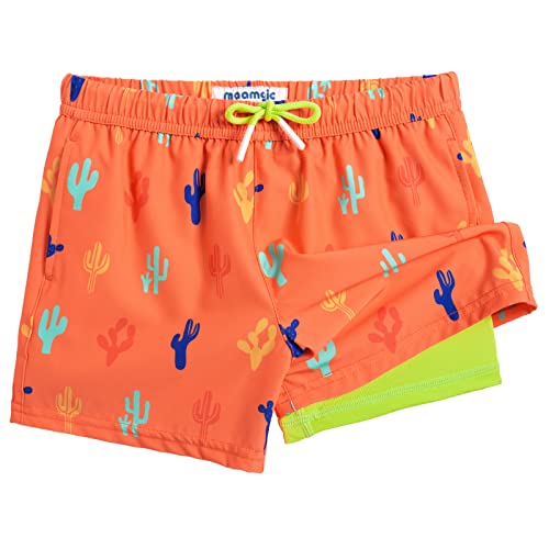 MaaMgic Badehose Jungen Badeshorts Kinder | Schnelltrocknend Schwimmhose Kurz Swim Shorts für Kleine | 2 in 1 Boardshorts mit Kompression Tasche Verstellbare Tunnelzug MEHRWEG,Kakteen,10-12 Jahre von MaaMgic