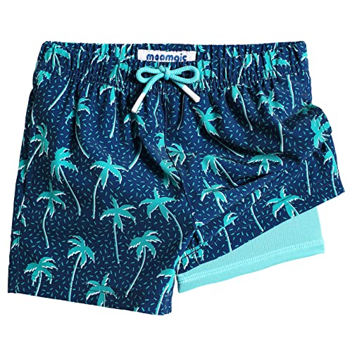 MaaMgic Badehose Jungen Badeshorts Kinder Schnelltrocknend Schwimmhose Kurze Swim Shorts für Kleine Boardshorts mit Kompression Taschen Verstellbare Tunnelzug MEHRWEG,Navy Grün Kokosnuss,2 Jahre von MaaMgic