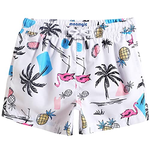 MaaMgic Badehose Jungen Sommer Badeshorts Schnelltrocknend Boardshorts mit Netzfutter Taschen und Verstellbarem Tunnelzug Urlaub Shorts,Ananas Wassermelone Flamingo Kokosnuss 2,10-12 Jahre von MaaMgic